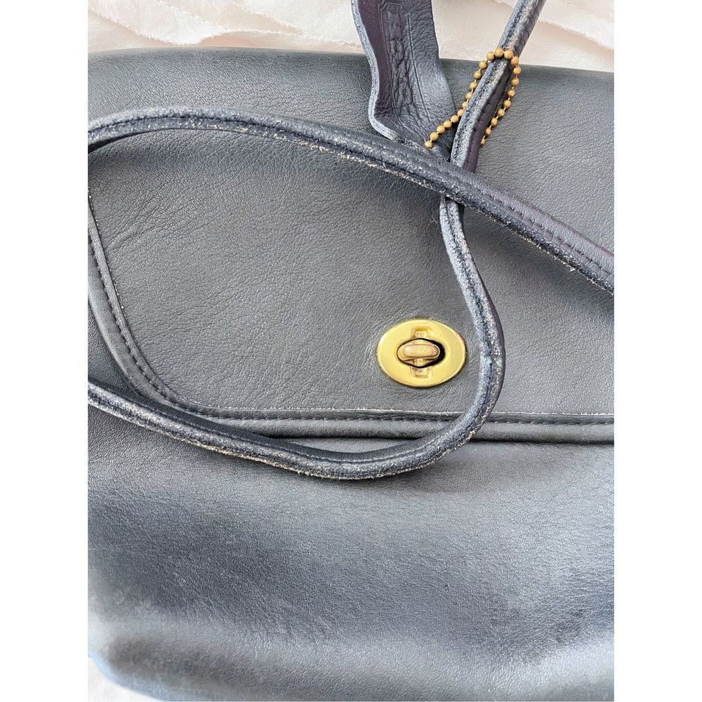 Coach Black Leather Crossbody with Gold Turnlock Accent - Picture 7 of 8